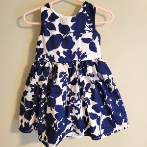 Blue & White Floral Sleeveless Dress